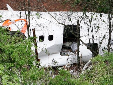 Destroos do avio da Gol que saiu de Manaus com destino a Braslia e bateu no ar com um jato Legacy, deixando 154 mortos
